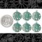 Verdigris Finished Brass Small Sand Dollar Charms - Set of Six - V-C115